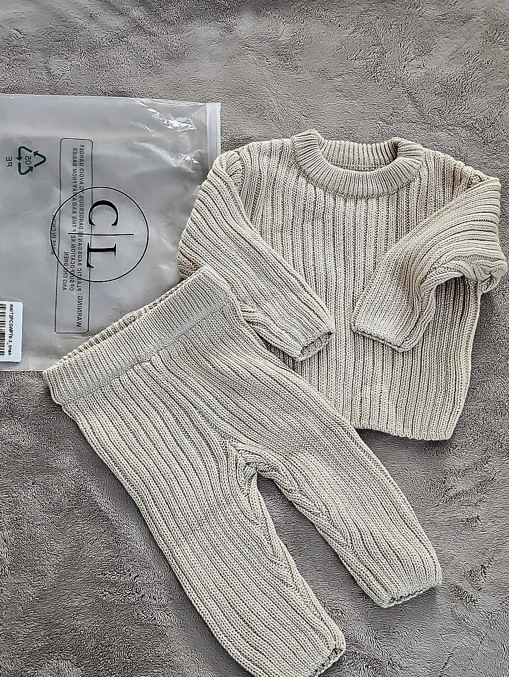 Caden Lane Knit Sweater & Pant Set Cream Baby 3-6M NWT